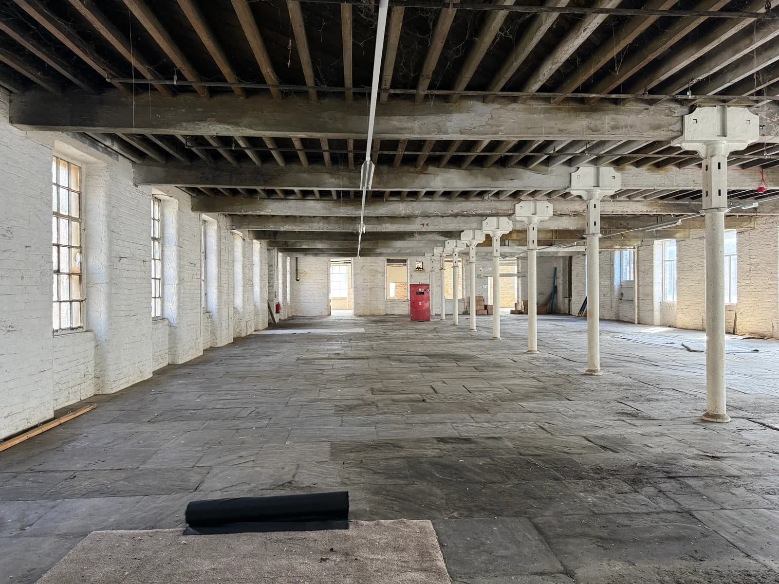The mill floor before studio construction