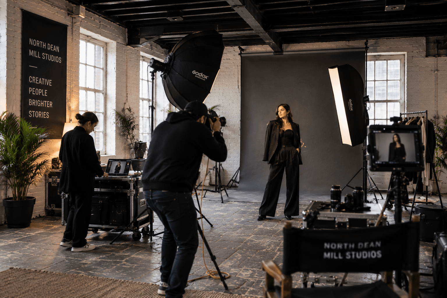 A fashion photography shoot in the Film Hub